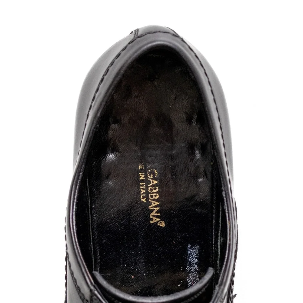 Dolce & Gabbana Men's Black Leather Oxford Dress Shoes – Size EU 42 / US‎ 9